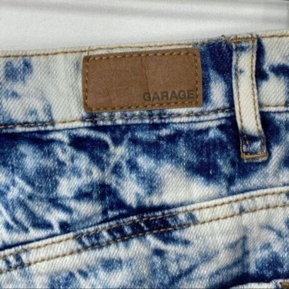 GARAGE White Acid Wash Denim Jean Shorts M - Picture 5 of 6